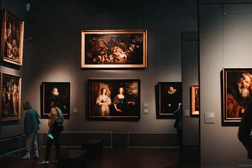 art gallery person standing on museum person